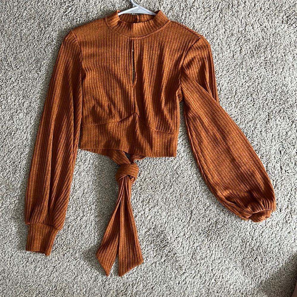 Shein-size small open back, peep hole front blouse